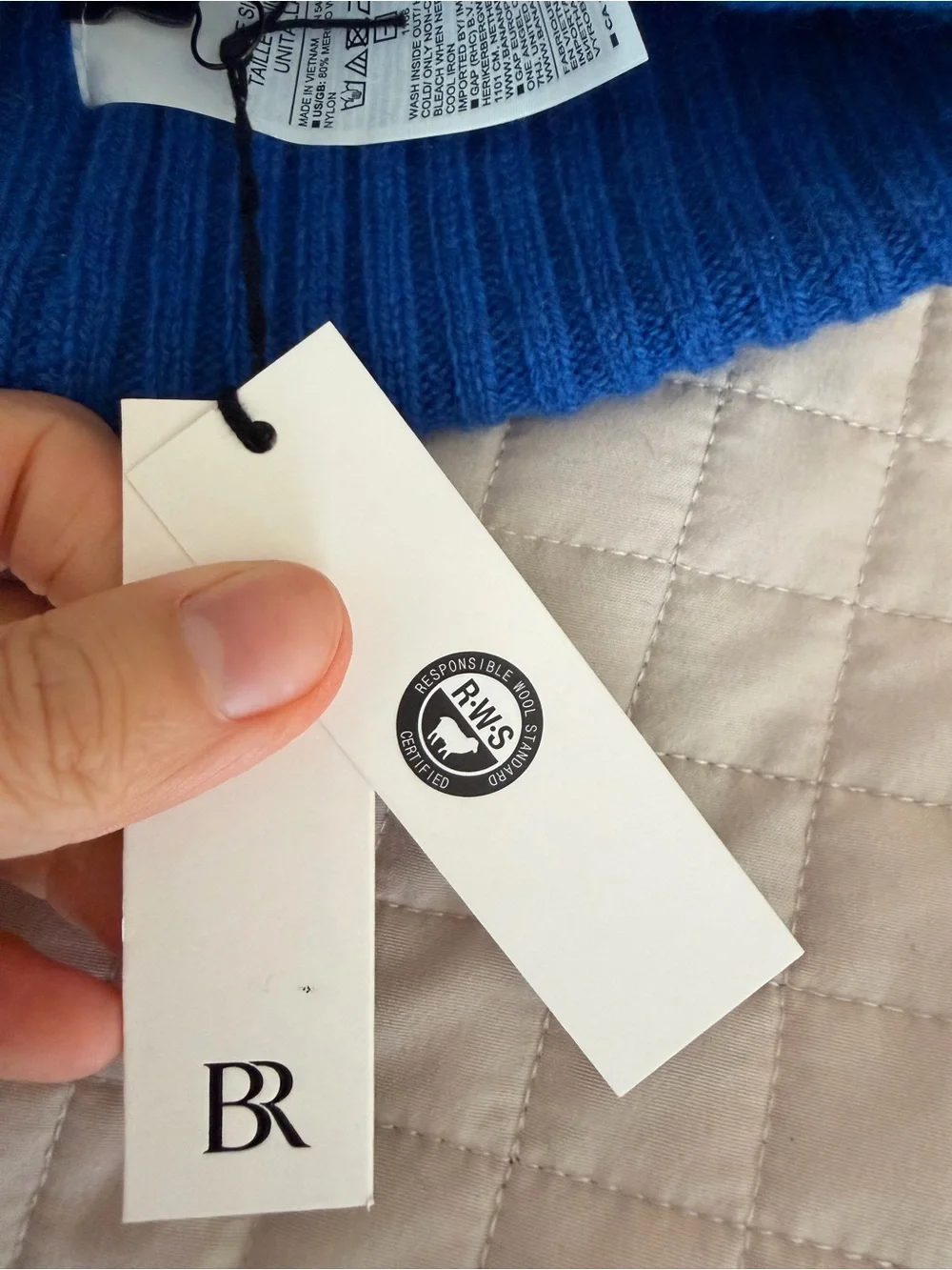 Women Ribbed Beanie Hat - Blue and Teal